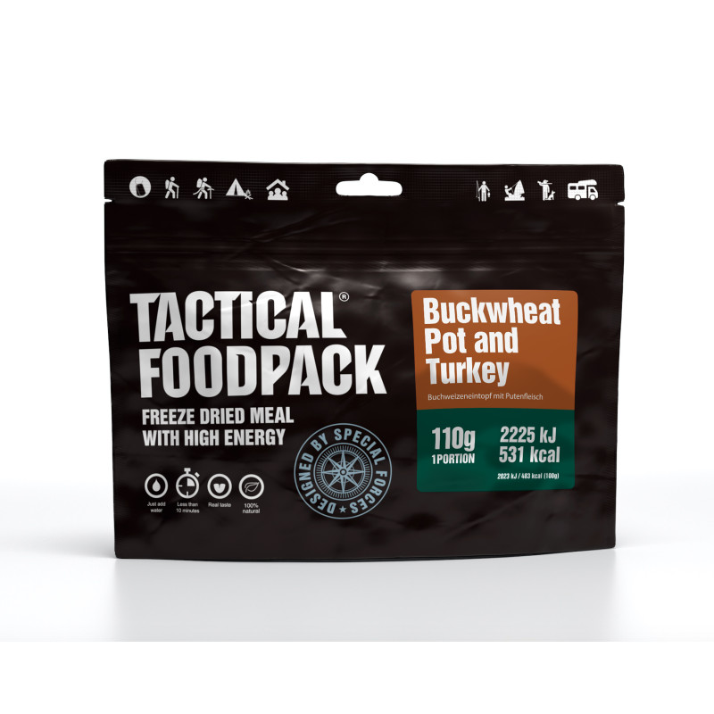 Tactical Foodpack Buckwheat pot and turkey - 100% natural food
